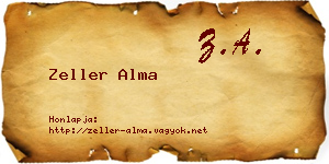 Zeller Alma névjegykártya